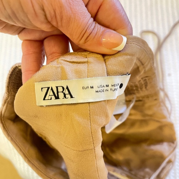 Zara Tan Ruched Halter Top - Picture 4 of 7